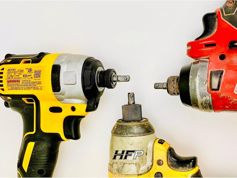 HFP Stubby 1/4 Inch Impact Socket Adapter Bit Only 1.3 Inches Long 3 Pack Stubby 1/4 Inch Impact Socket Bit 1/4" Hex to 1/4" Square - Image 5